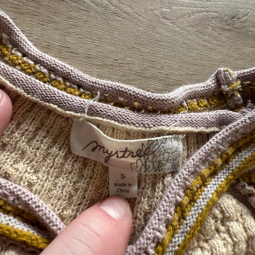Mystree size small spring knit boho long sleeve top size small - Picture 4 of 6